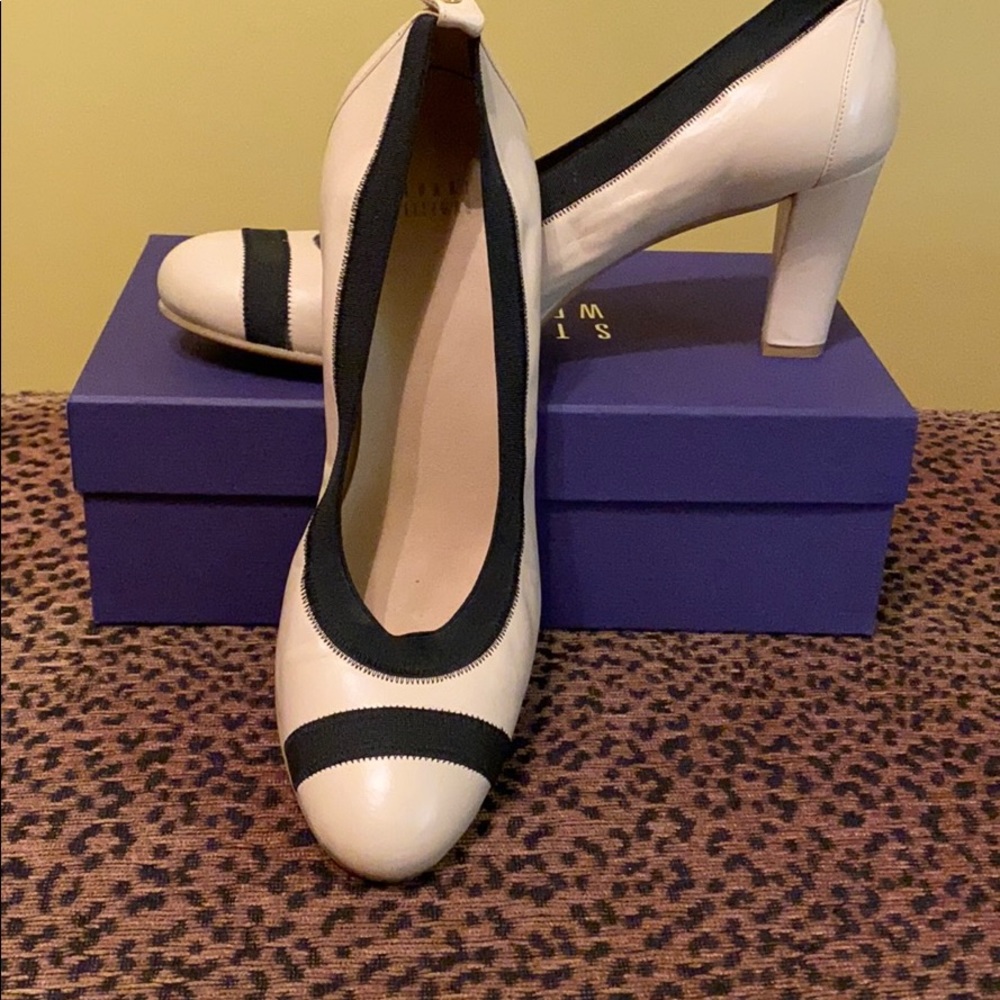 Stuart Weitzman 3.5” heel beige leather size 11